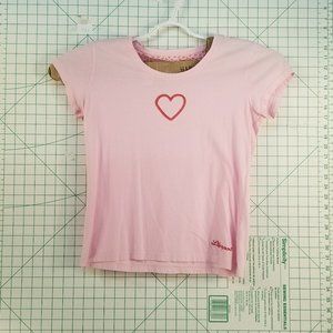 Life Is Good Embroidered Heart Tee M